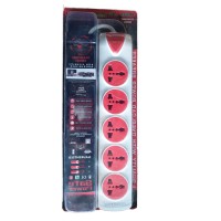 

                                    Power Pac 5 Port Diamond Power Strip White & Red